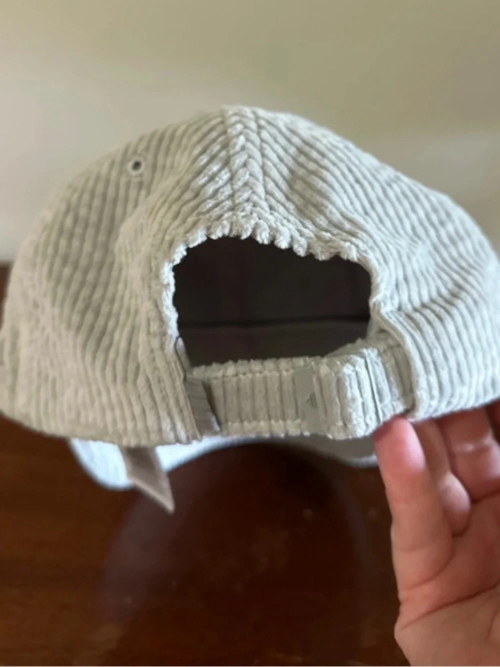 IVY PARK Neutral Corduroy Baseball Cap in Cream